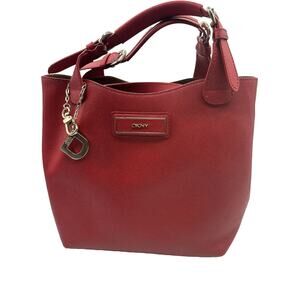 Dkny Red Large Tote Hobo Bag Red Gold academia preppy career 21-02